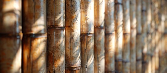 Close up of a bamboo fence