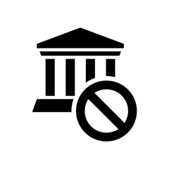 Bank sanctions icon. Vector icon isolated on white background.