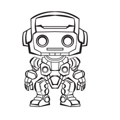 Robot Cartoon Vector Icon Illustration. Science Technology Icon Concept Vector. Flat Cartoon Style. Chibi anime.