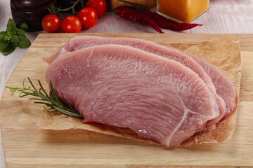 Raw uncooked turkey fillet steak