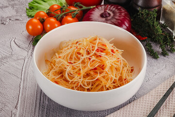 Asian spicy glass noodle salad