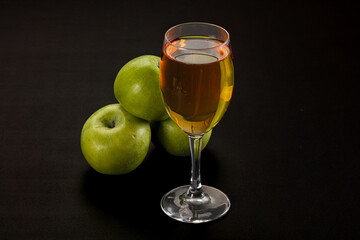 Fresh sweet natural apple juice