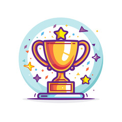 vector winner cup on white background .Generative AI