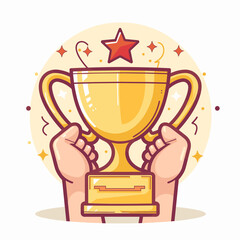 vector winner cup on white background .Generative AI