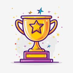 vector winner cup on white background .Generative AI