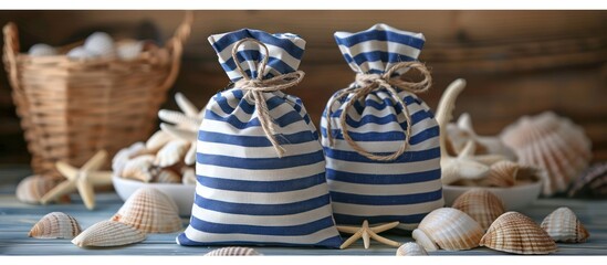 Couple of nautical style bags on table