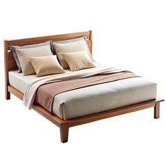 Luxury bed isolated on transparent background