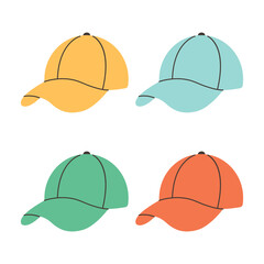 Cute cap. Summer head accessory. Vector illustration in flat style