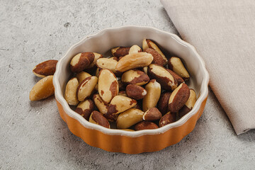 Brazil nut kernel in the bowl