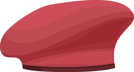 Stylish, red french beret captured in high detail against a clean, white background