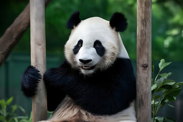 Naklejka premium giant panda bear