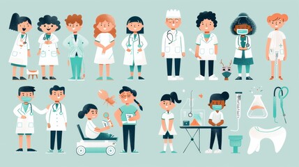 Healthcare and wellness illustrations for medical themed designs