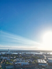 Aerial View of Portsmouth City Centre, England United Kingdom. May 15th, 2024