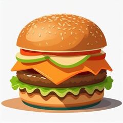 hamburger on a white background
