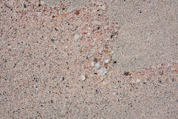 Details of the pink sand that is characteristic of Elefonisi’s beach on Crete, Greece, in fact a...