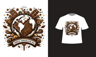 Fototapeta premium chocolate day t-shirt design 2024