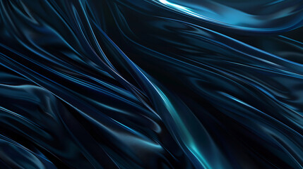 Abstract flowing wave silk navy blue background. Luxury and elegant wallpaper design.