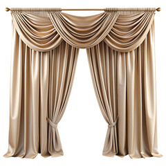 silk curtain alone isolated on transparent background
