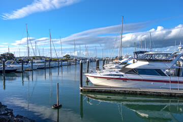 Fototapeta premium Boats and yachts in marina