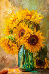still life with sunflowers