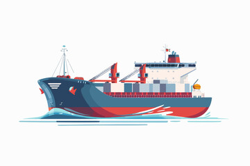 Obraz premium Cargo ship illustration. Tanker. Bulk carrier.