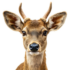 Fototapeta premium Closeup portrait of a horned deer head