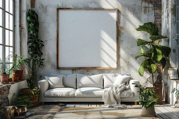 Simple white paper poster mockup with no content, suitable for presenting custom poster designs or artwork. Generative Ai.