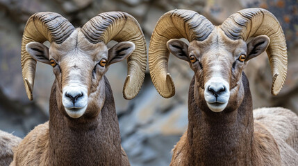 Two Bighorn sheeps