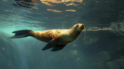 Sea lion swimming in the water