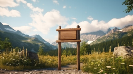 Empty signpost in the mountains