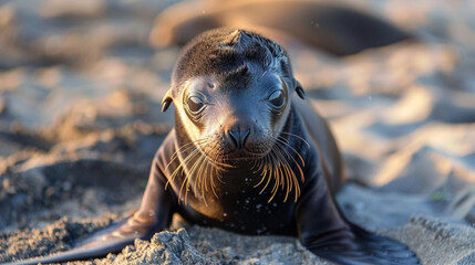 Obraz premium A cute baby sea lion