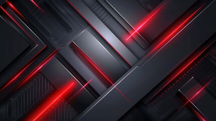 red and black metallic arrow direction geometric design, Abstract modern futuristic technology background
