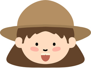 모자를 쓰고 있는 여자 어린이
