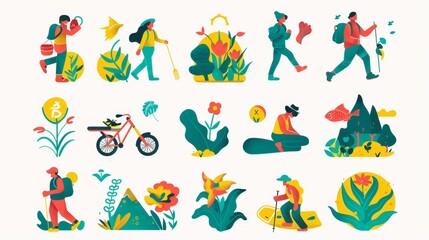 Summer Tropical Illustration With People For Travel And Vacation Design