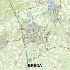 Breda, Netherlands Poster map art