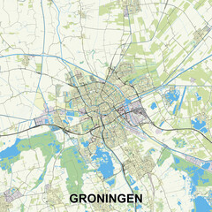 Groningen, Netherlands Poster map art