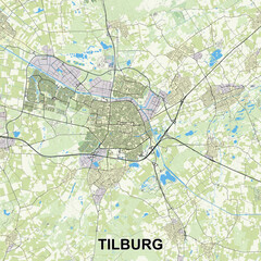 Tilburg, Netherlands Poster map art