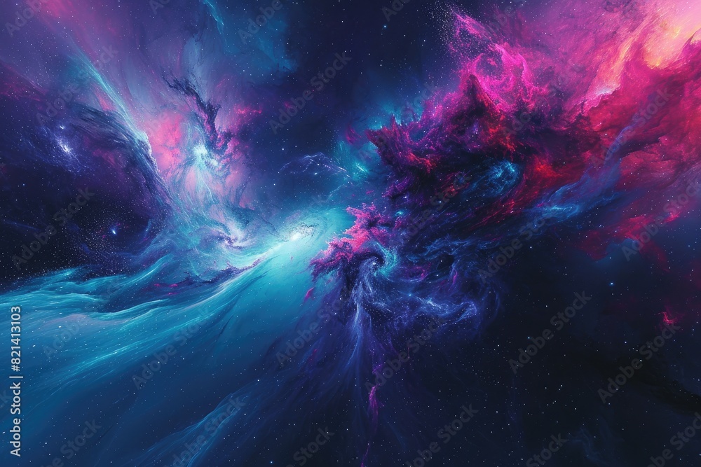Aufkleber abstract background inspired by celestial elements like stars and galaxies