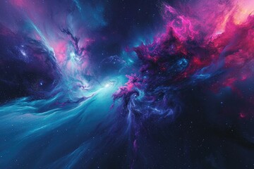 abstract background inspired by celestial elements like stars and galaxies