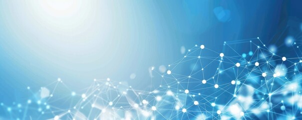 abstract blue data connections background with copy space