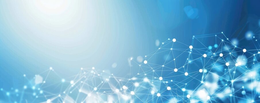abstract blue data connections background with copy space