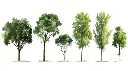 trees isolated on white