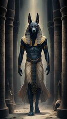 Anubis, the "Keeper of the Sacred Rites," stands proudly within the silent halls of the  necropolis - 2