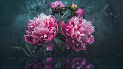 Fototapeta premium peony flowers evenly generative ai