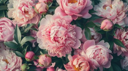 Obraz premium peony flowers evenly generative ai