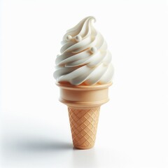 Coconut or vanilla ice cream isolated on a white background
