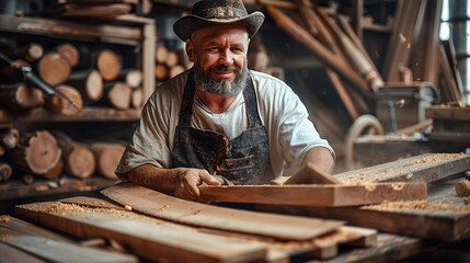 portrait carpenter in the carpentry