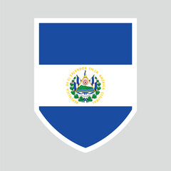 El Salvador Flag in Shield Shape Frame