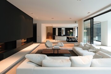 Modern minimalist interior with sleek furniture