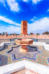 Rabat, Morocco: Beautiful square with Hassan tower at Mausoleum of Mohammed V in Rabat, a popular...